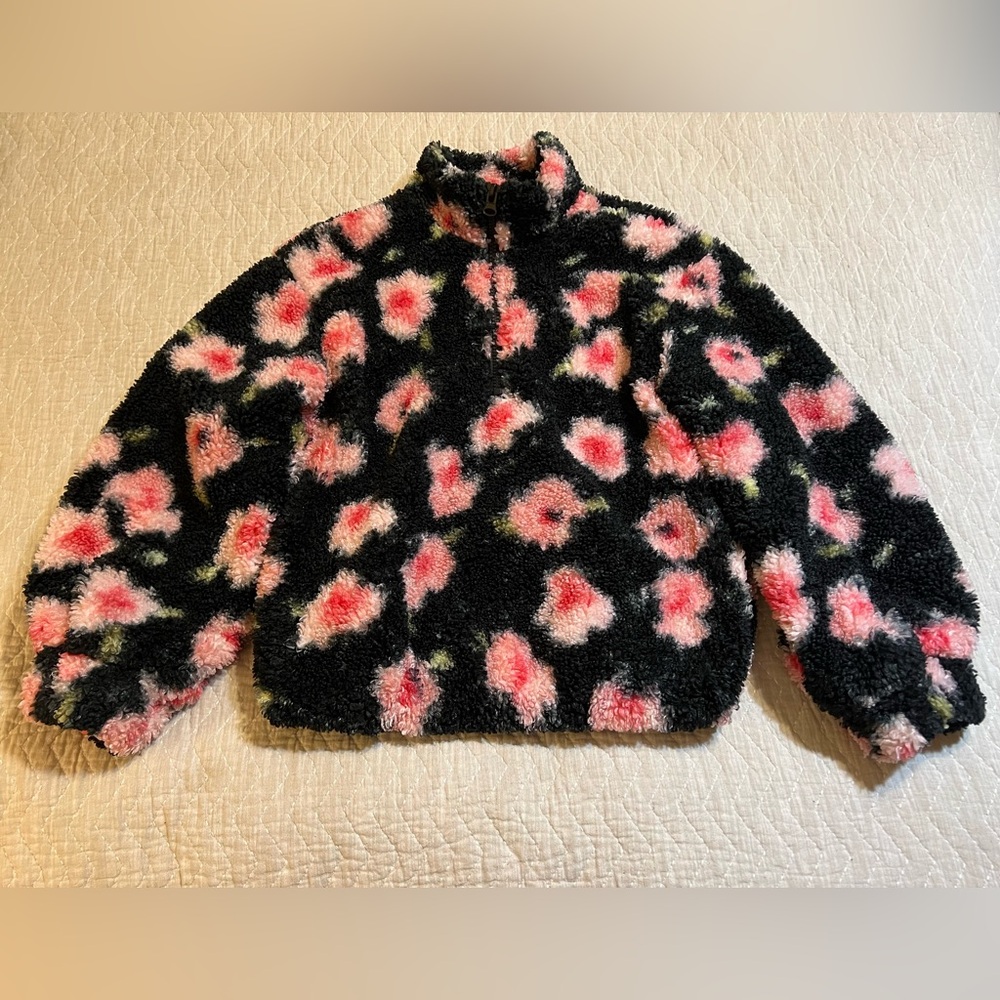 Floral Fleece women’s 3/4 zip pullover